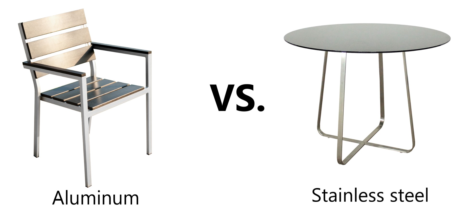 aluminum &stainless steel for outdoor furniture