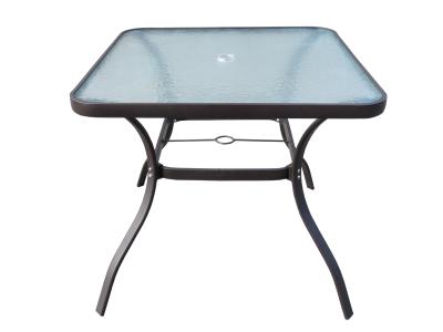 quadratischer Esstisch aus rostfreiem Aluminiumrahmen für den Außenbereich