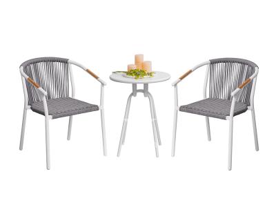 Gartenmöbel-Set aus rundem Esstisch aus Aluminium