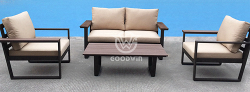 Outdoor/Living Aluminiumrahmen PVC-Holz-Sofa-Set
