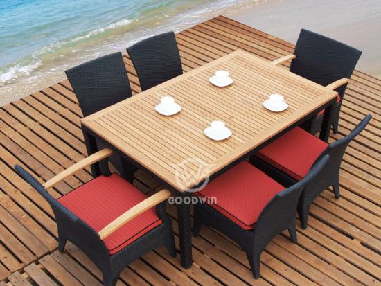 Dining Table Set With Teak Top