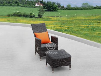 PE Wicker Chair With Footstool
