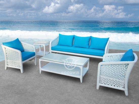 White Rattan Sofa Set Outdoor