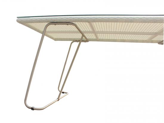 Rectangle Rattan Dining Table With Stainless steel Leg