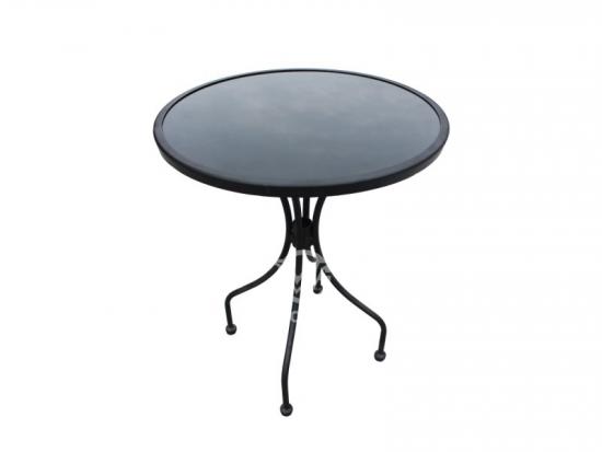 Metal Frame Round Glass Dining Table