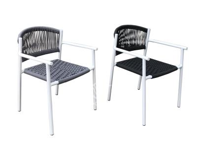 Outdoor-Möbel Aluminiumrahmen Seil Esszimmersessel
