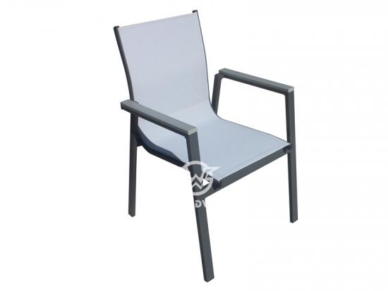 Metal Frame Textilene Dining Chair For Garden