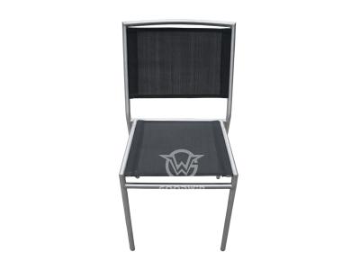 Bequemer Outdoor-Edelstahlrahmen Textilene Dining Side Chair
