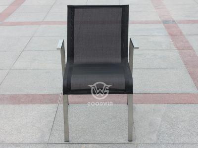 Outdoor-Sessel aus Textilene-Gewebe mit Edelstahlrahmen
