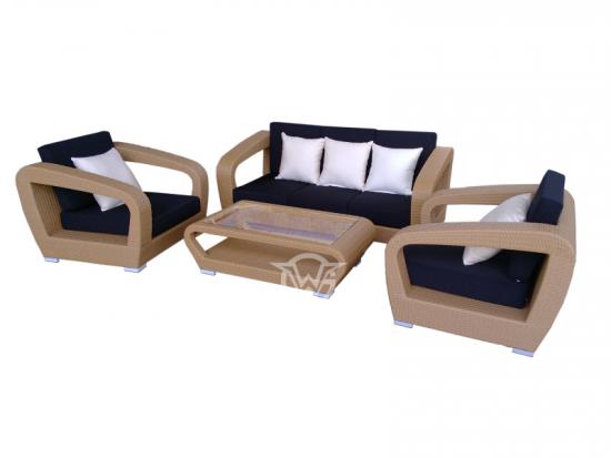 All Weather Wicker Rattan Sofa Set With Cushions