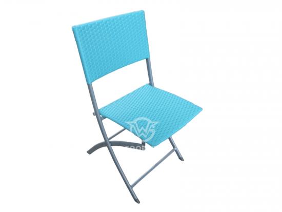 Fold-able Steel Frame Rattan Dining Side Chair