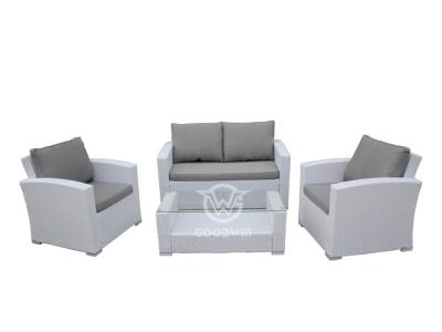 Allwetter-Aluminiumrahmen, handgewebtes Rattan-Sofa-Set