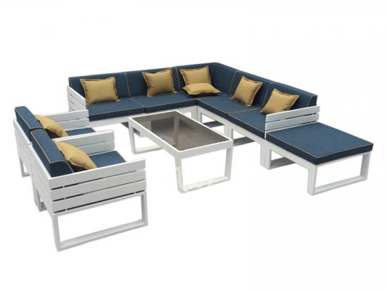 Garden Furniture Aluminum Frame Sofa Set With Cushions