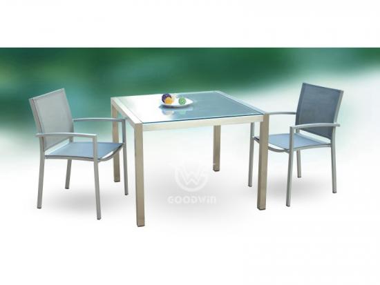High End Stainless Steel Frame Dining Set