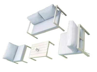 4-teiliges Gartenmöbel-Sofa-Set mit Aluminiumrahmen