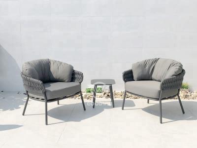 Outdoor-Gartenmöbel-Sofa-Set mit Aluminiumrahmen und Kissen
