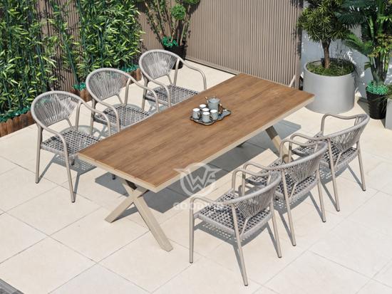 Outdoor Dining Long Table Furniture Set