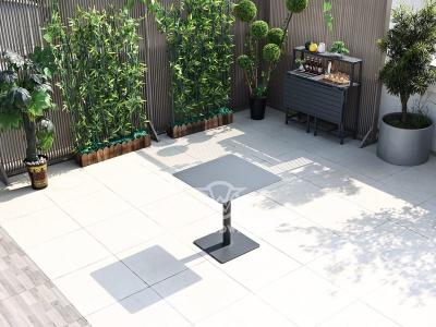 the square aluminum table top with stainless steel leg table