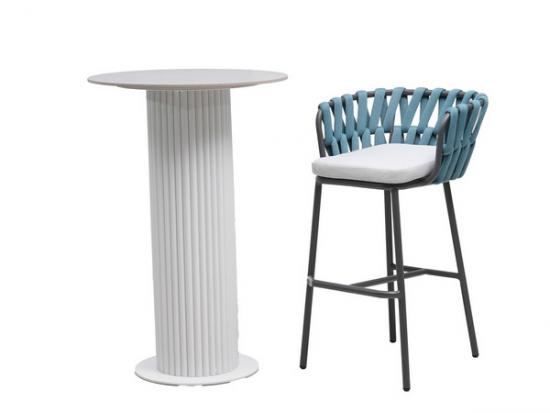 Outdoor  Weave Rope Bar Stool Set